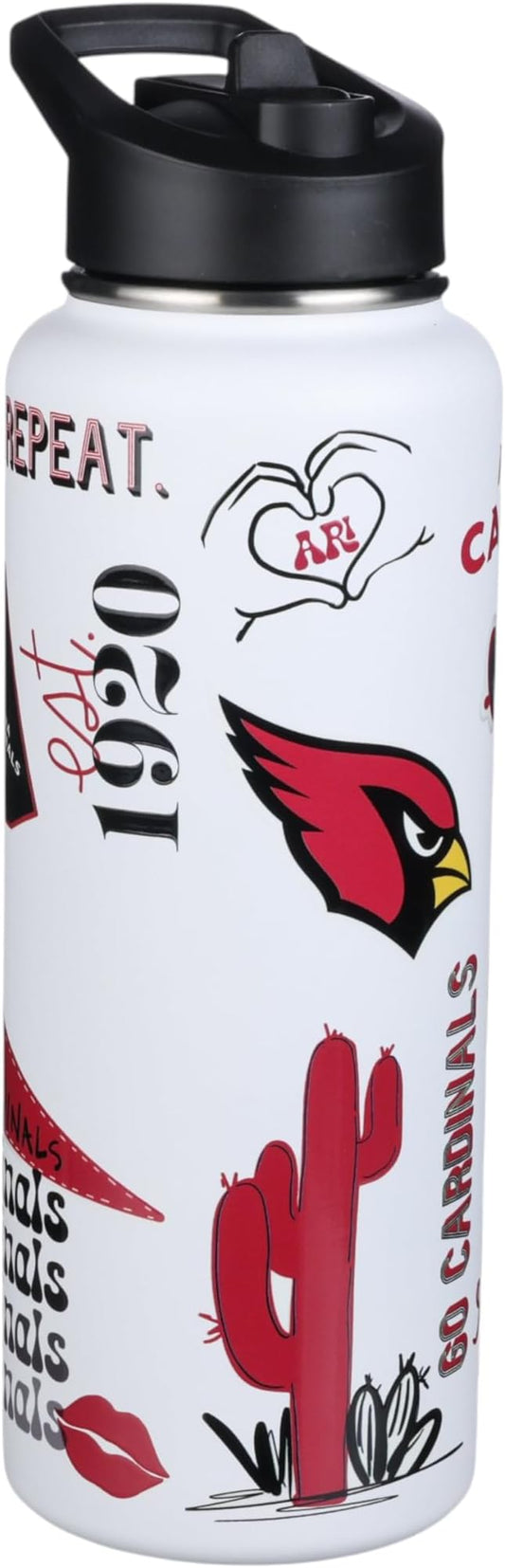 The Memory Company Officially Licensed NFL 34oz Water Bottle - Premium Stainless Steel Double-Wall Insulated, Leakproof Design