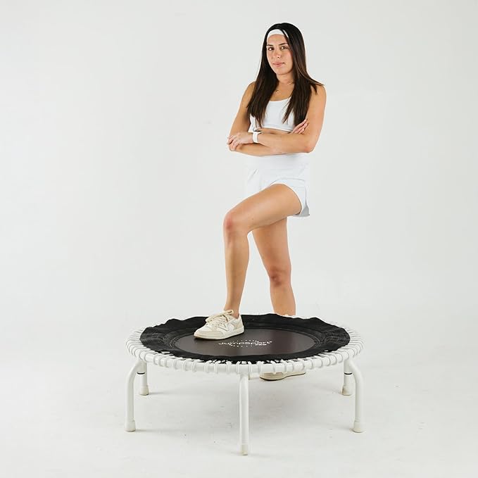 JumpSport 350 PRO Fitness Trampoline, Cardio Workout, No-Tip Arched Legs Home Gym Equipment, Adjustable Bungees & 60 Day Trial Video