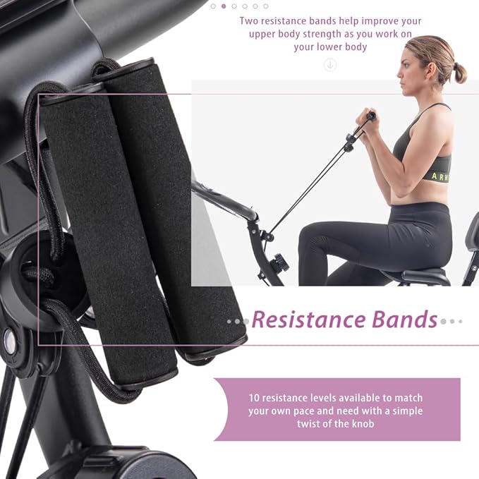 Foldable Exercise Bike with 16-Level Resistance, Upright & Recumbent Magnetic Indoor Cycling Machine for Home Workout