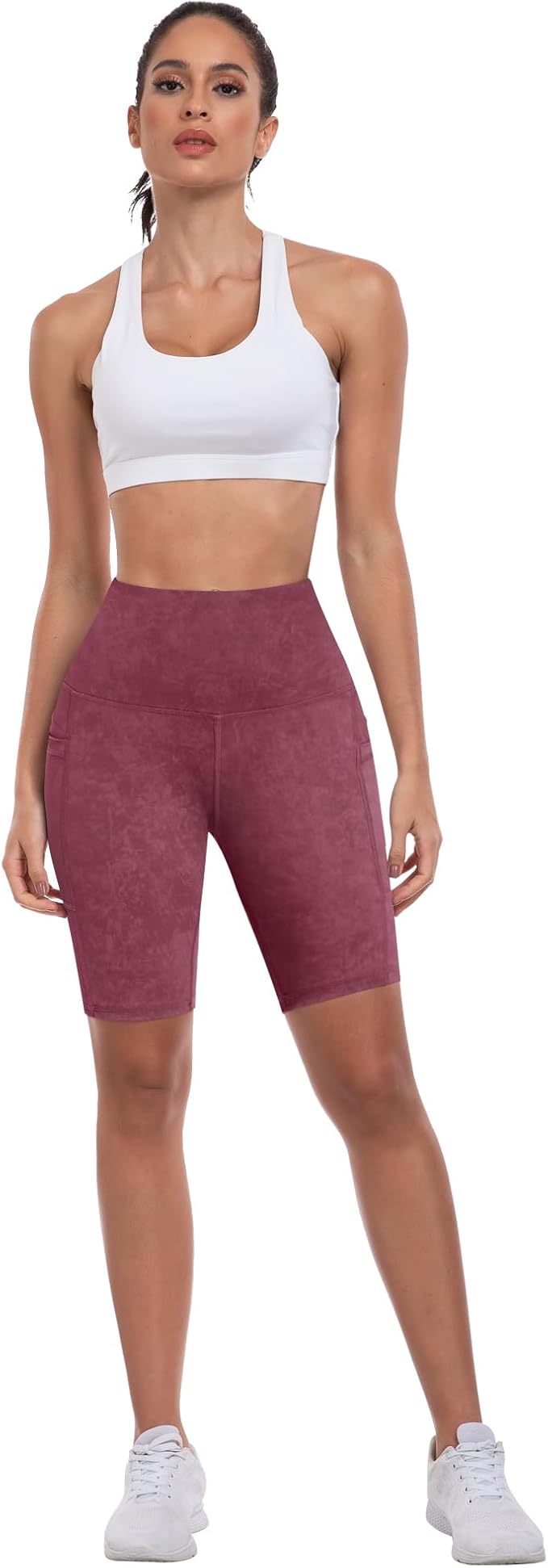 ATHVOTAR Biker Shorts Women with Pockets - 3"/5"/8" High Waisted Workout Spandex Tummy Control Gym Running Yoga Shorts