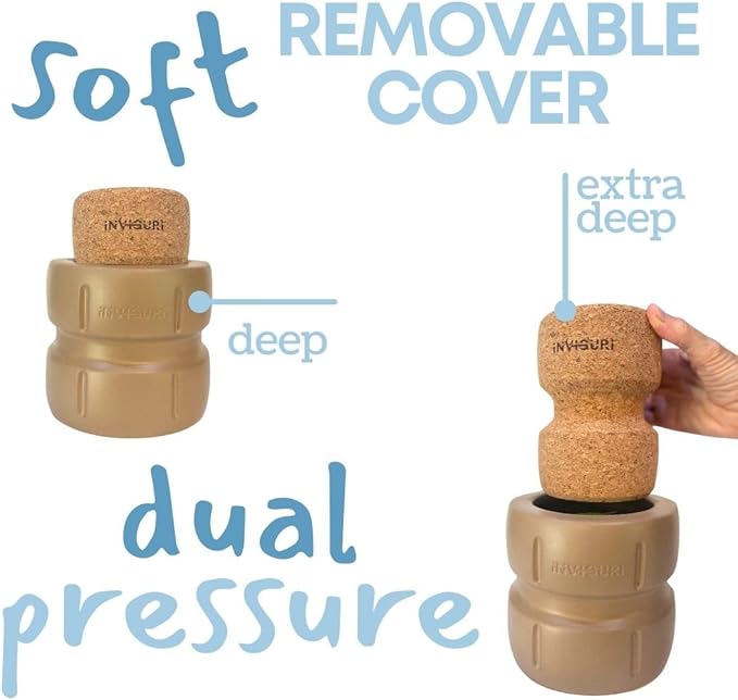 Roller Yoga Wheel for Back & Neck Pain, Withstands Heavy Weight, with Spinal Groove, Medium to Deep Pressure for Heavy Duty Foam Rolling, Made from Natural Cork
