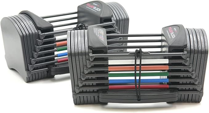 PowerBlock Sport 24 Adjustable Dumbbells, 3-24 lb. Durable Steel Build, Innovative At Home Workout Equipment, All-in-One Strength Training