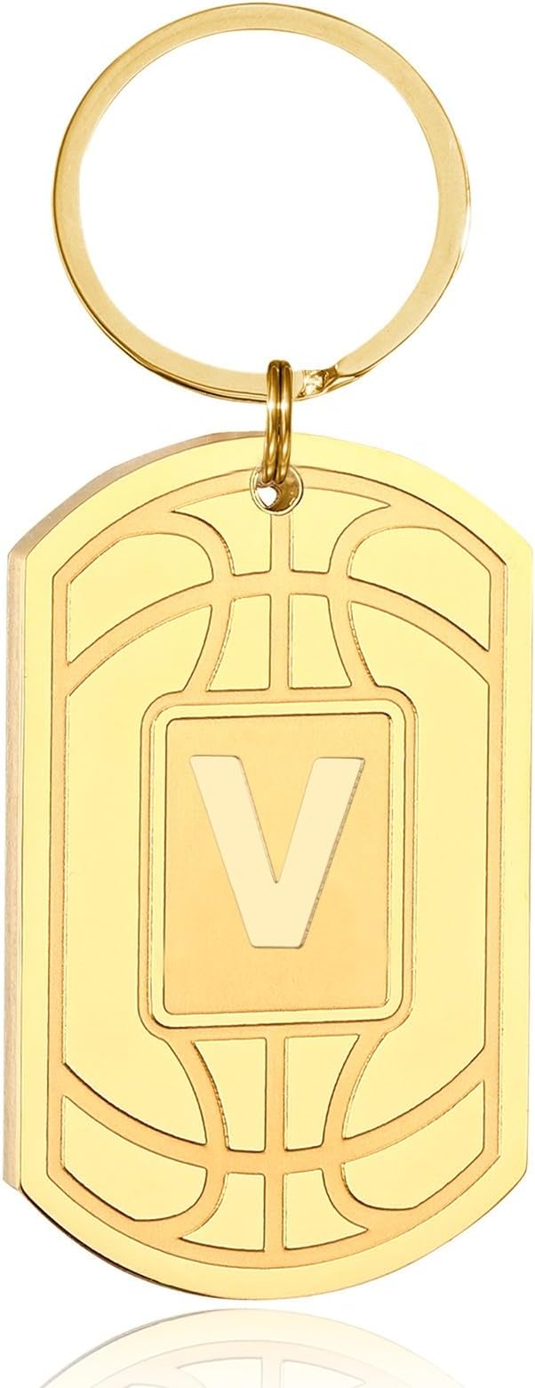Stocking Stuffers Christmas Gift- Initial Keychain Gifts for Men,Mens Gifts Basketball Keychains for Men Dad