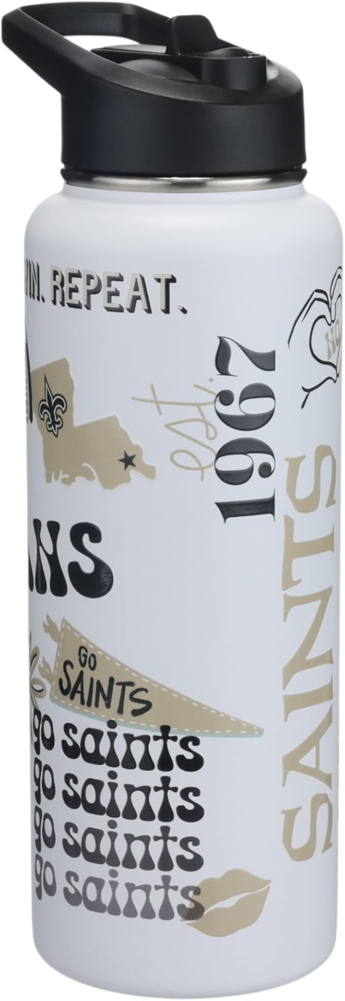 The Memory Company Officially Licensed NFL 34oz Water Bottle - Premium Stainless Steel Double-Wall Insulated, Leakproof Design