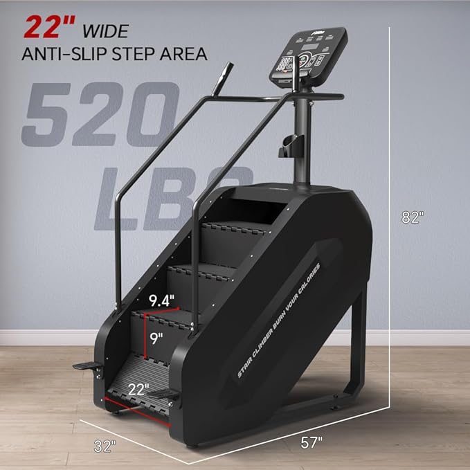 SPART Stair Climber with LED Screen, Commercial Grade Stepmill Exercise Machine, 15 Speed Levels Stair Climber Stepping Machine for Cardio and Lower Body Workouts, 660LBS, 15-164 Steps/Minute