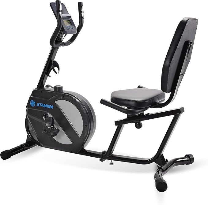 Stamina Recumbent Exercise Bike for Home 346 w/Smart Workout App - Stationary Bike for Adults, Seniors w/Large, Adjustable, Comfortable Seat & Walk-Thru Design