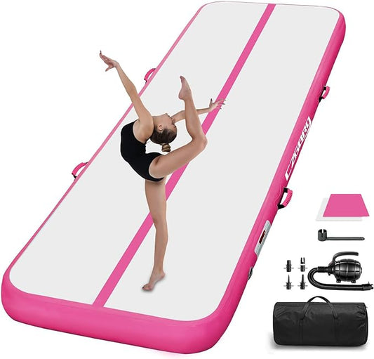 Air Mat Tumble Track, Gymnastics Mats Tumbling Track with Electric Air Pump for Home Use Cheerleading Training Kids Gym Yoga