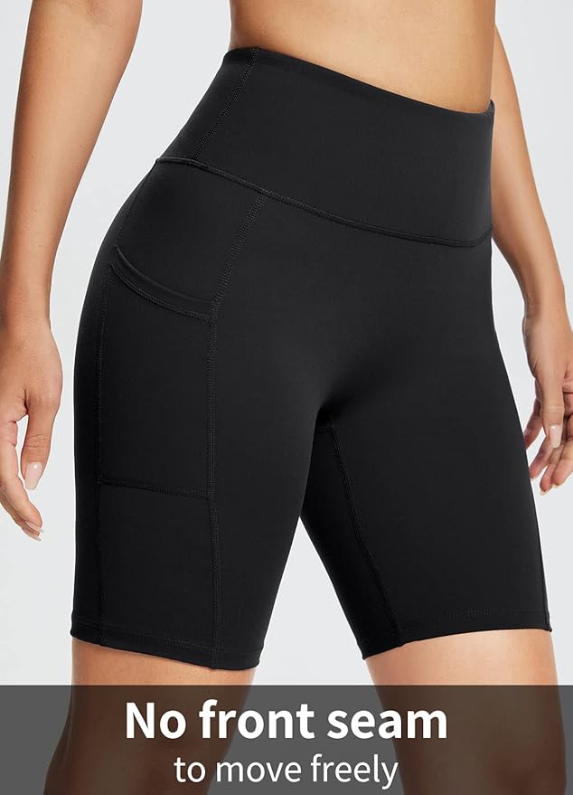 baleaf Women's 8"/ 5"/ 3" Biker Shorts High Waist Yoga Workout Gym Running Volleyball Spandex Shorts with Pockets