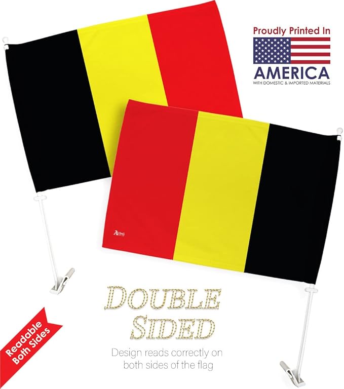 World Cup 2022 Belgian Car Flag Bandera para Carros De Belgium Auto Decorations Small Banner for Window Clip Pole Accessories FIFA Sports Fans Outdoor Flags Game Football Soccer Gifts Made in USA