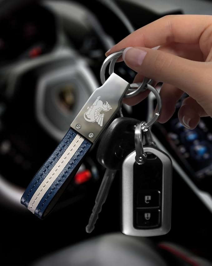Handmade Leather Keychain for Men, Key Chains for Car Keys, Quick Release, 100% Italian Premium Leather