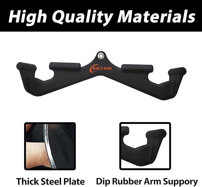 LAT Pulldown Attachments for Cable Machines, Cable Machine Attachments for Home Gym T Bar V Bar LAT Pulldown Machines Attachments, Back Tricep Bar Strength Training Handle Grip