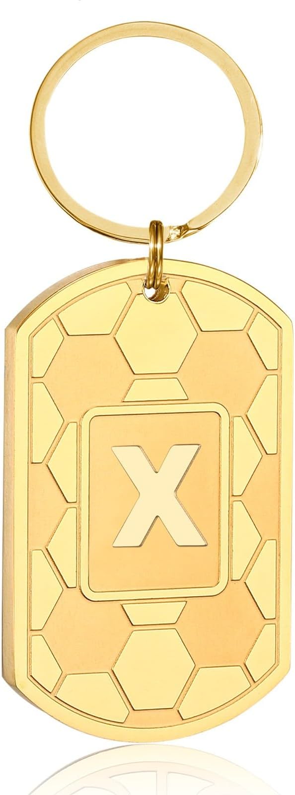 Stocking Stuffers Christmas Gift- Initial Keychain Gifts for Men,Soccer Dog Tag Mens Keychains for Men Him Dad