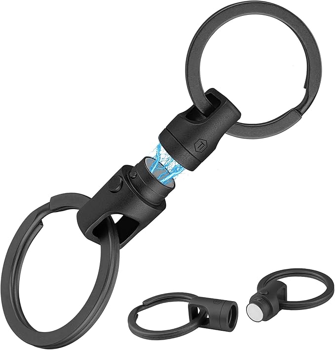 KeyUnity KA45 Titanium Quick Release Keychain, Magnetic Keychain For Car Keys-360 ° Rotatable