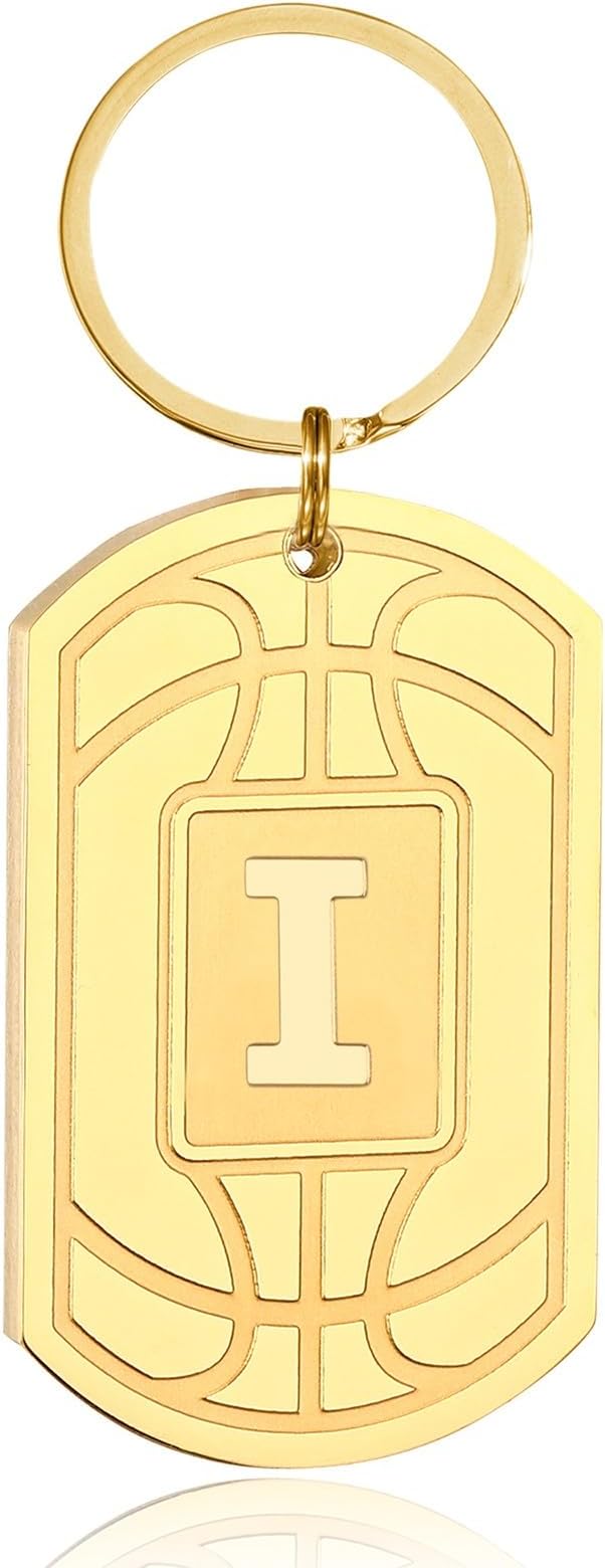 Stocking Stuffers Christmas Gift- Initial Keychain Gifts for Men,Mens Gifts Basketball Keychains for Men Dad