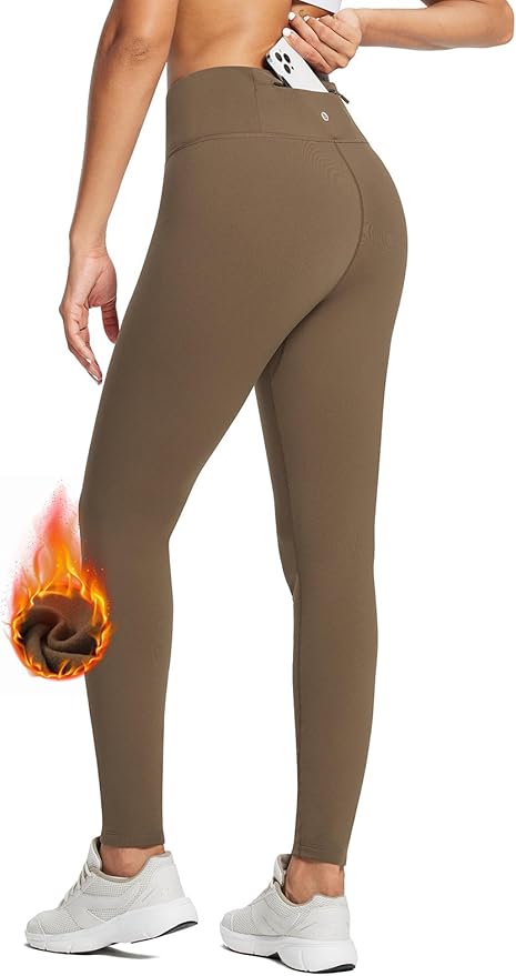 baleaf Women's Fleece Lined Leggings Water Resistant Thermal Winter Warm Tights High Waisted with Pockets Running Gear