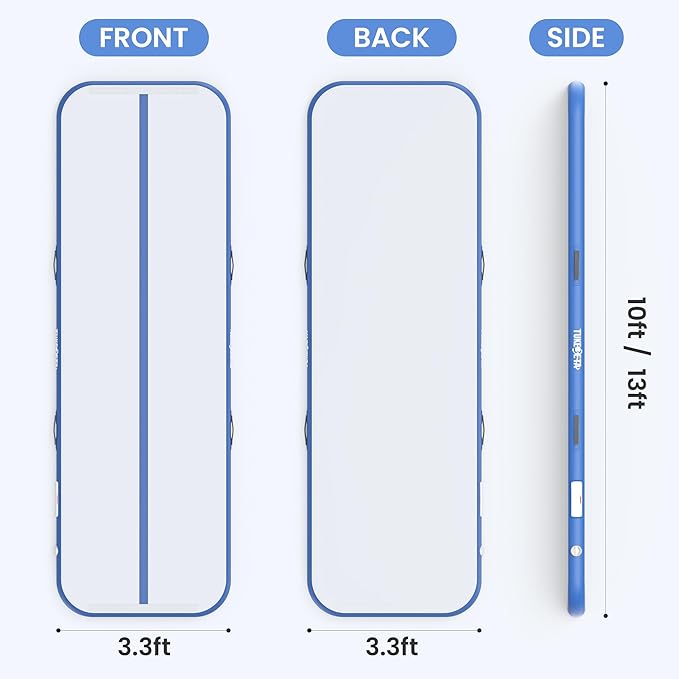 Thickness Inflatable Gymnastics Mat with Electric Pump and Storage Bag, Gymnastic Mats for Home Use Kids Adults, Air Cheer Mat for Training Yoga Cheerleading Gym Outdoor
