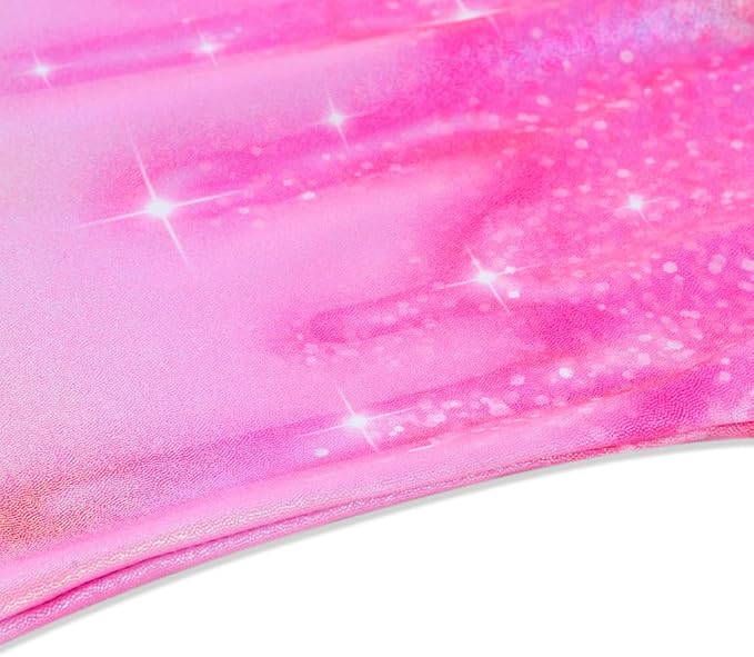Leotards for Girls Gymnastics Toddler Dance Biketards Mermaid Unicorn Athletic Dance Wear Shiny Rainbow Blue Hotpink