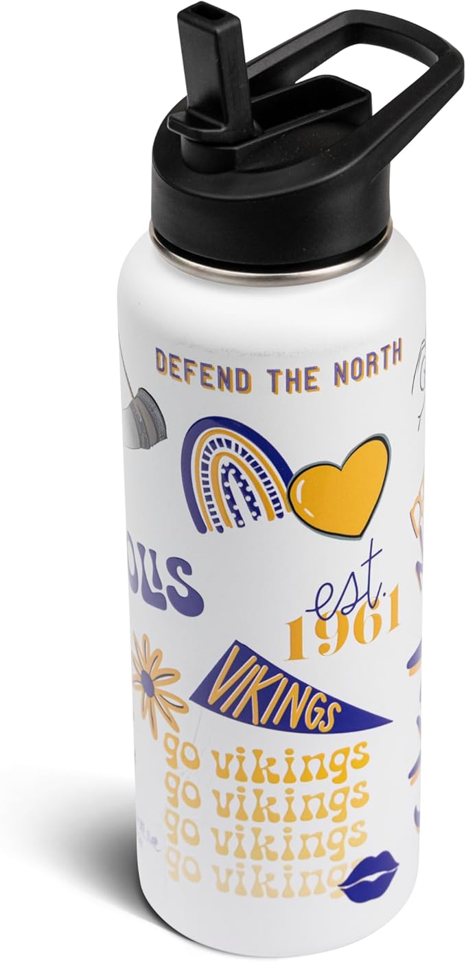 The Memory Company Officially Licensed NFL 34oz Water Bottle - Premium Stainless Steel Double-Wall Insulated, Leakproof Design