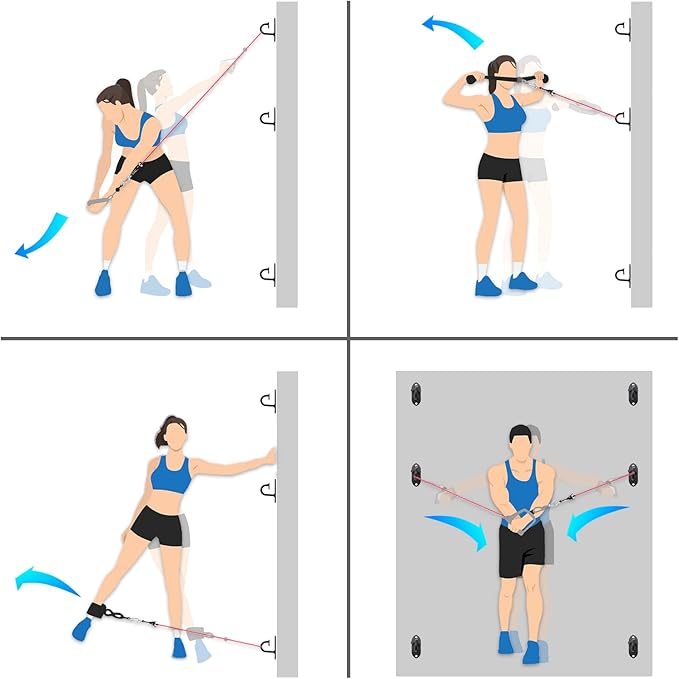 Wall Mount Workout Anchors - Resistance Bands Anchors for Home Gym Exercise, Strength Training