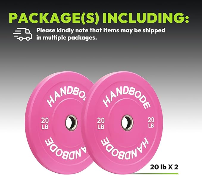 2-Inch Weight Plates High Bounce, Olympic Bumper Plate Set 45/100/160/190/260/300lb, Colored Weight Plates Set for Home Gym, Barbell Weights Rubber Strength Training Plate for Weight Lifting
