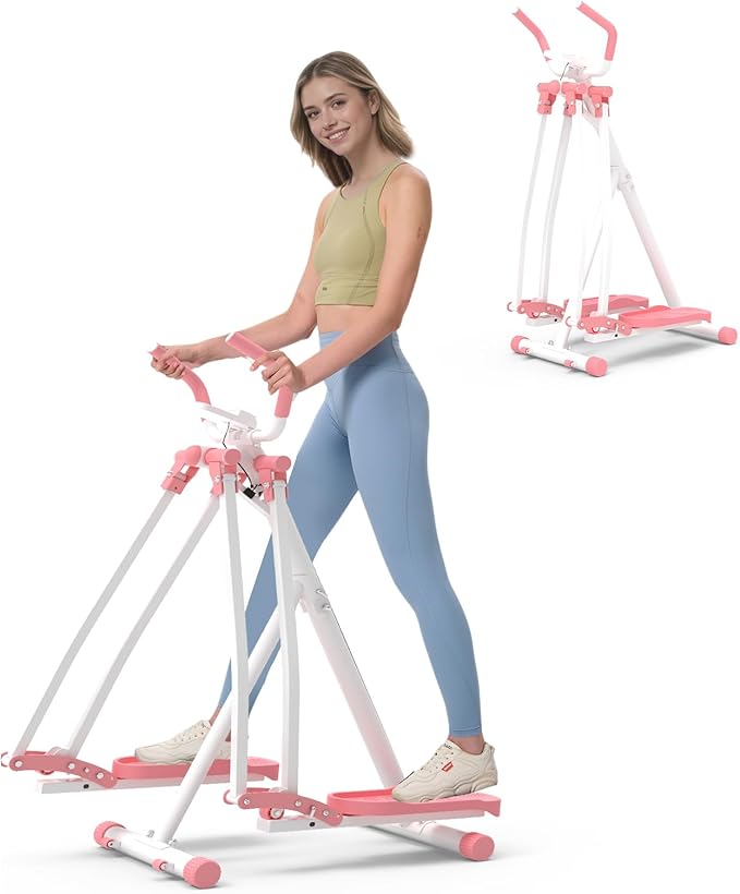 Space Walker Exercise Machine - Air Walker Elliptical Trainer for Home Use, with Foldable Design for an Aerobic Stepper and Cross Trainer Glider Exercise Machine for Men and Women
