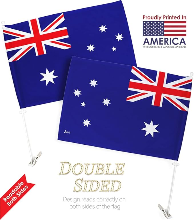 World Cup 2022 Australian Car Flag Bandera para Carros De Australia Auto Decorations Small Banner for Window Clip Pole Accessories FIFA Sports Fans Outdoor Flags Trophy Game Soccer Gifts Made in USA