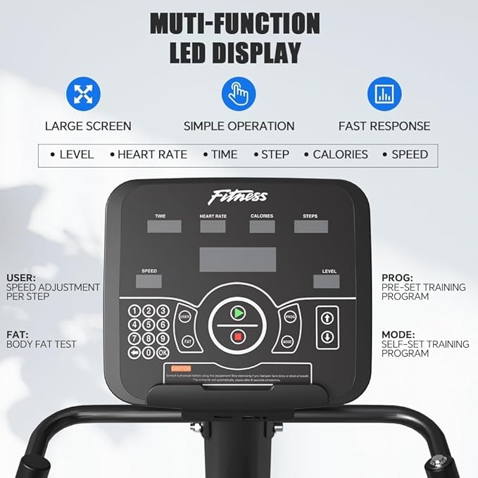 SPART Stair Climber with LED Screen, Commercial Grade Stepmill Exercise Machine, 15 Speed Levels Stair Climber Stepping Machine for Cardio and Lower Body Workouts, 660LBS, 15-164 Steps/Minute