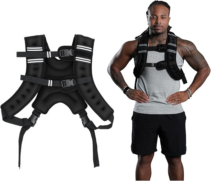 MIKOLO Weighted Vest, 8lb/12lb/16lb Weight Vest for Women & Men, Weight Vest with Reflective Stripe for Walking, Running, Strength Training & Workout(8lb)