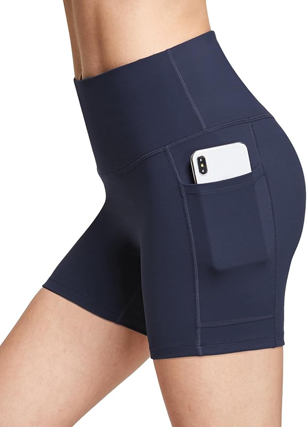 baleaf Women's 8"/ 5"/ 3" Biker Shorts High Waist Yoga Workout Gym Running Volleyball Spandex Shorts with Pockets