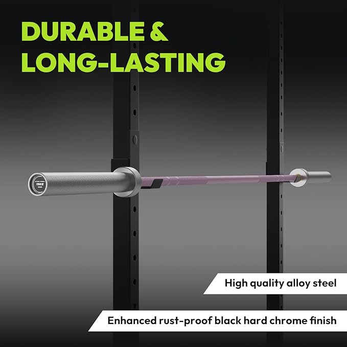 Olympic Barbell, 45lb/35lb 2-inch Weight Bar for Bench Press, 7ft/6.5ft Olympic Bar, 1000 lb/1500 lb High-Capacity, Hard Chrome, Knurled Grip, Strength Training Deadlift Weightlifting Squat