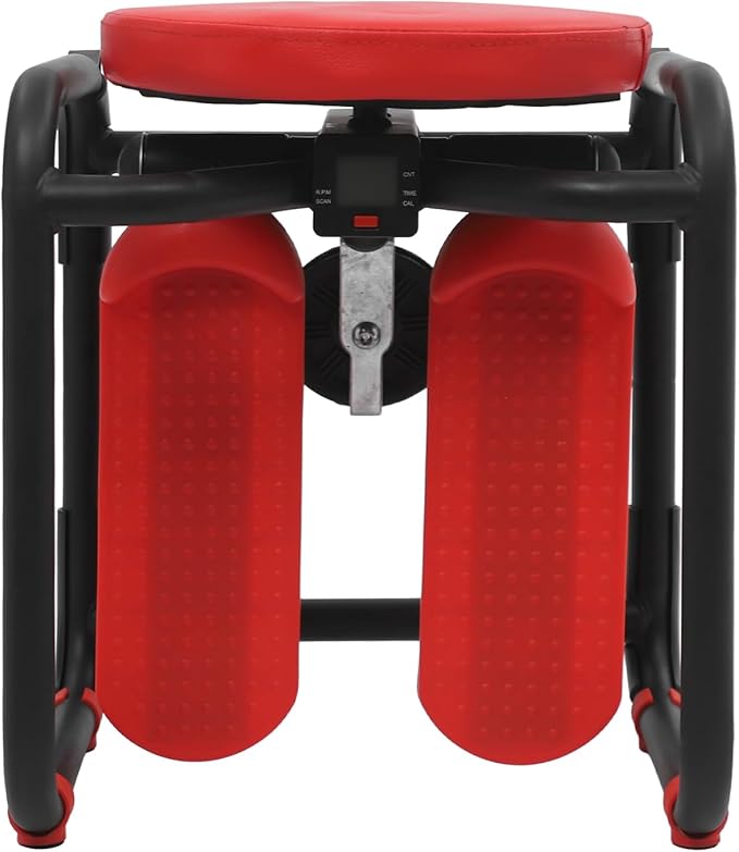 3-in-1 Twist Stepper with Resistance Bands & Mat - Stepper for Home Cardio, Multi-Function Stepper with Seat, Waist Workout at Home, Office, Red
