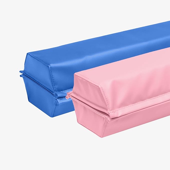 IncStores Folding Balance Beam | Foam and Vinyl Balance Trainer Beam | Portable 9 Foot Gymnastics Balance Beam for Kids Obstacle Course Equipment and Routine Practice