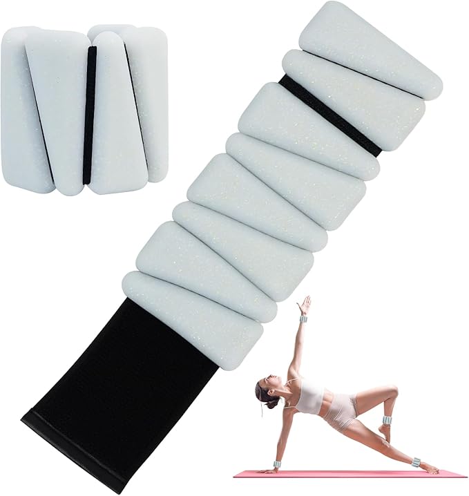 Wrist Weights Set of 2(1Lb Each), Adjustable Wrist and Ankle Weights Set for Women and Men, Wearable Silicone Wrist Bangles for Yoga, Dance, Pilates, Swimming, Cardio, Aerobics, Gym