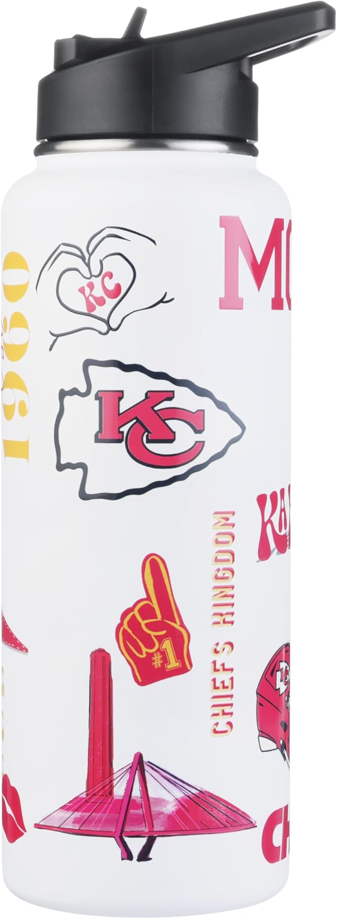 The Memory Company Officially Licensed NFL 34oz Water Bottle - Premium Stainless Steel Double-Wall Insulated, Leakproof Design