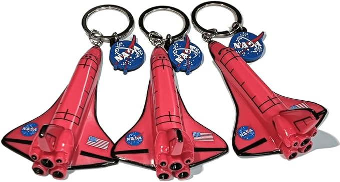 Cute Keychains for Backpacks, NASA Space Shuttle Keychain, Astronaut Airplane Key Chain, Colorful PVC Key Ring