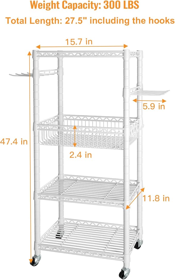 FUTASSI Home Gym Storage, 3 Tiers Workout Equipment Organizer with Wheels for Yoga Mats, Foam Roller, Dumbbells, Kettlebells, and Resistance Bands