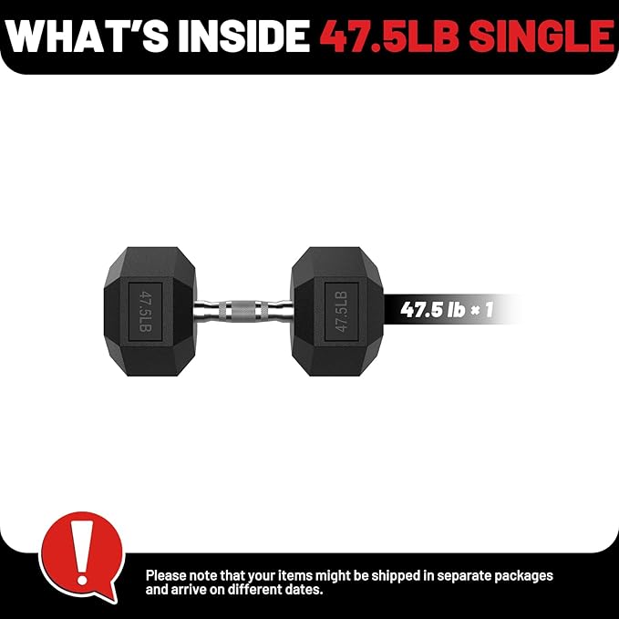 PAPABABE Hex Dumbbell Set with Rubber Grip 2.5-125lb, Odorless Rubber Coated Weight Fixed Dumbbells Set of 2, Weights for Women at Home, Hand Weights for Home Gym & Strength Training,Pesas Para Ejercicios