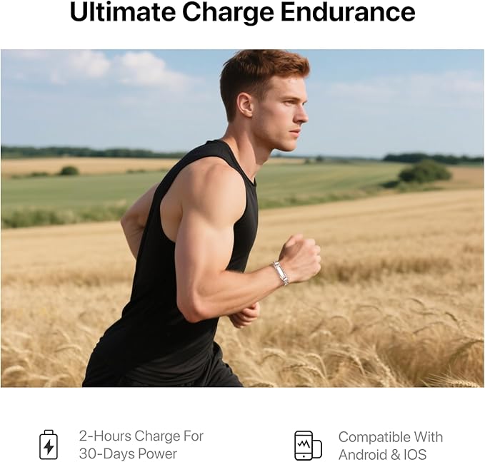 Smart Health Wristband Wearable Activity&Fitness Tracker Band 24/7 Full Sleep Tracker, All-Day Automatic Continuous Heart Rate Tracking Powerful HRV Monitor Blood Pressure Stress 2 Bands