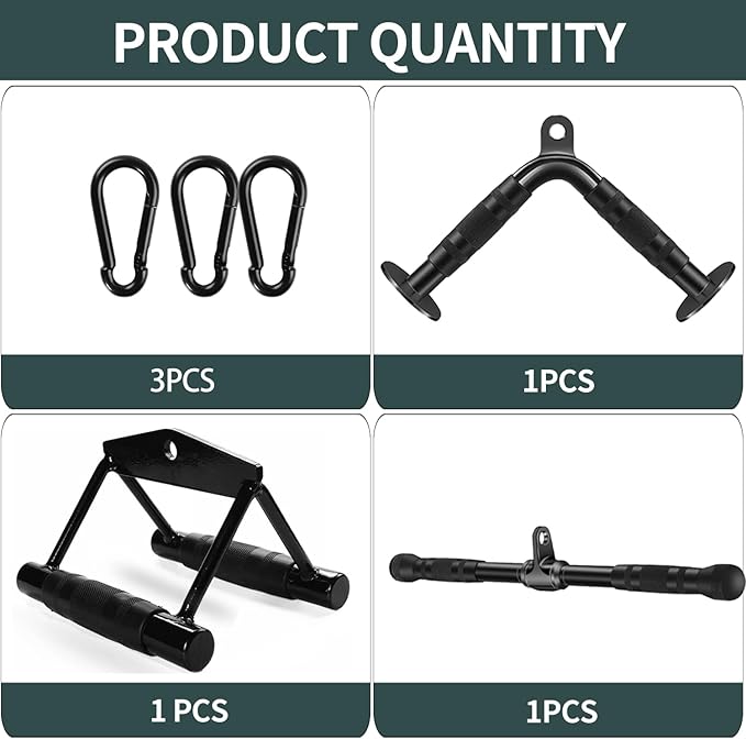 Solid Cable Machine Attachment, Cable Attachments for Gym, Gym Cable Attachments, Cable Machine Attachments Set