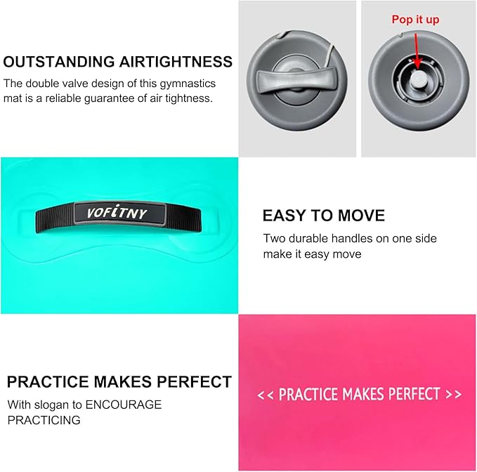 VOFiTNY Gymnastics Tumbling Equipment Air Barrel Inflatable Octagon Tumbler Roller Back-bend Trainer Cheerleading Without Pump