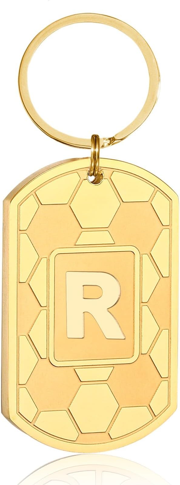 Stocking Stuffers Christmas Gift- Initial Keychain Gifts for Men,Soccer Dog Tag Mens Keychains for Men Him Dad