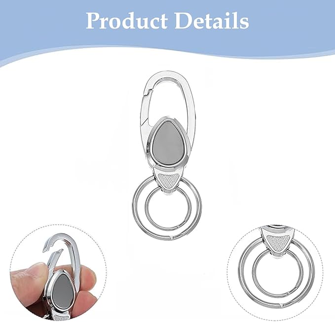 2 Pack Keychain, Sturdy Key Ring,Clip Holder Organizer for Home,Car