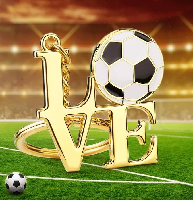 Soccer Keychain, I Love Football Key Chain, Soccer Keychains for Boys Soccer Lovers Fans, Soccer Coach Gifts