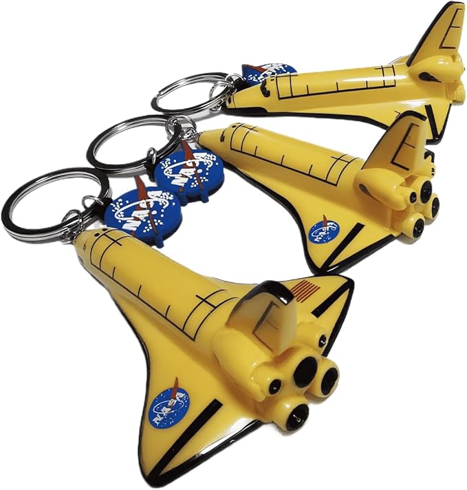 Cute Keychains for Backpacks, NASA Space Shuttle Keychain, Astronaut Airplane Key Chain, Colorful PVC Key Ring