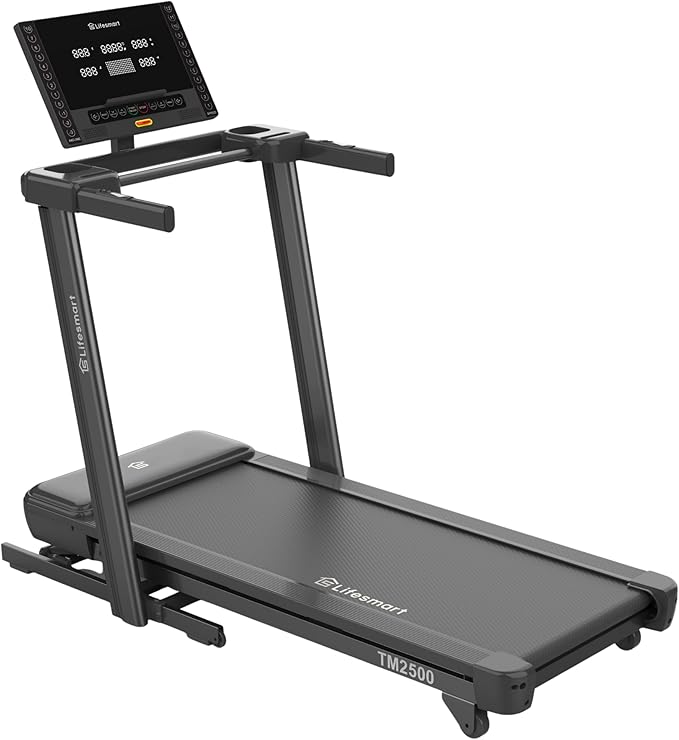 Lifesmart TM2500 PowerTouch Folding Treadmill for Home Gym | Brushless Motor, 10% Incline & -3% Decline | Compact Heavy Duty Treadmill with Bluetooth Speakers, Fan & Heart Rate Monitor