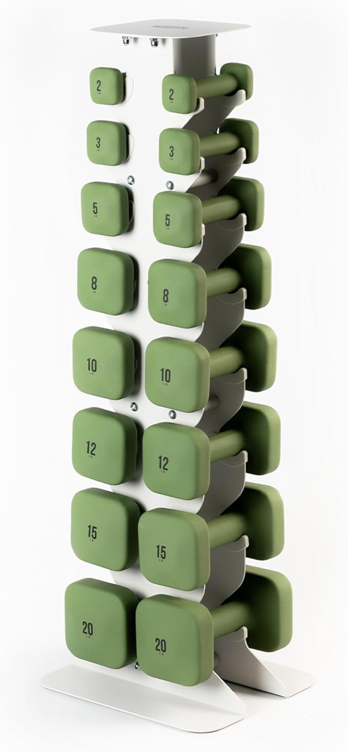 WeGym SafeGrip Square Dumbbells with Anti Slip Handles, Aesthetic Free Weights for Home Workouts, Stable Design Prevents Rolling during Floor Exercises - Set