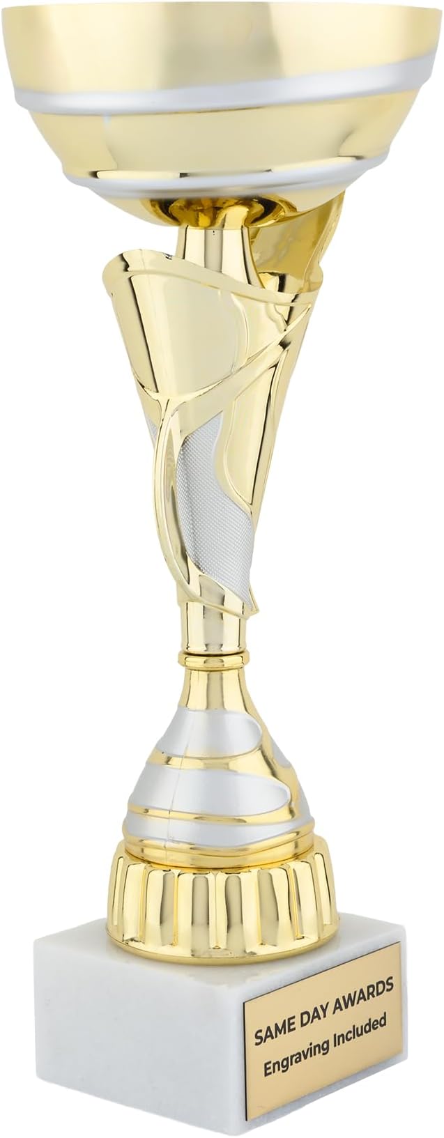Imperial Gold Trophy Cup – Custom Engraved Award on Marble Base for Sports Corporate Recognition Volunteer Appreciation Competitions Special Achievements