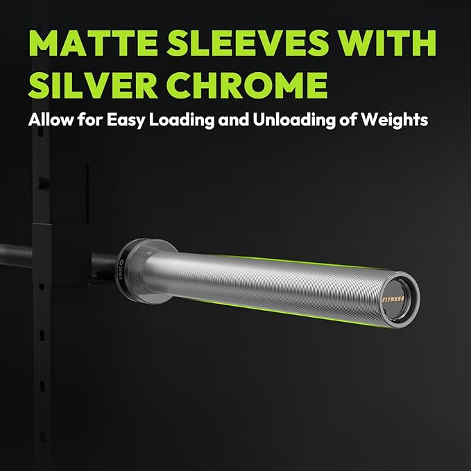 Olympic Barbell, 45lb/35lb 2-inch Weight Bar for Bench Press, 7ft/6.5ft Olympic Bar, 1000 lb/1500 lb High-Capacity, Hard Chrome, Knurled Grip, Strength Training Deadlift Weightlifting Squat
