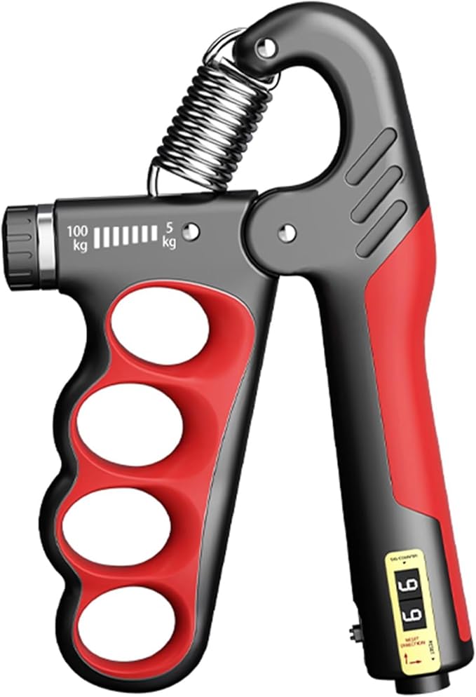 Grip Strength Trainer with Automatic Counter, Hand Grip Strengthener with Adjustable Resistance 11-220Lbs(5-100KG), Ergonomic Design Forearm Strengthener for Musicians Athletes and Injury Recovery