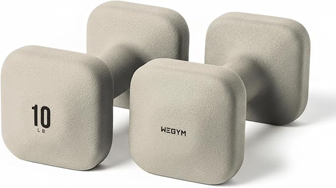 WeGym SafeGrip Square Dumbbells with Anti Slip Handles, Aesthetic Free Weights for Home Workouts, Stable Design Prevents Rolling during Floor Exercises